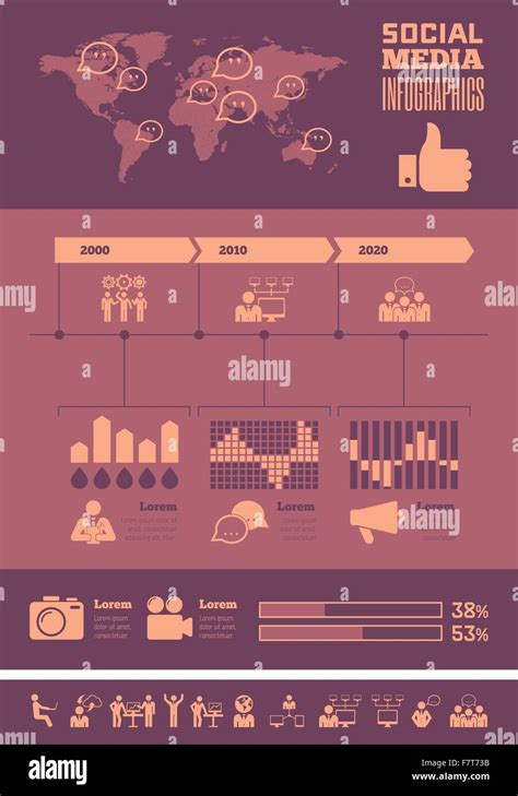 Social Media Infographic Template Stock Vector Image & Art - Alamy