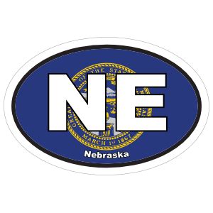 Nebraska Ne State Flag Oval Sticker