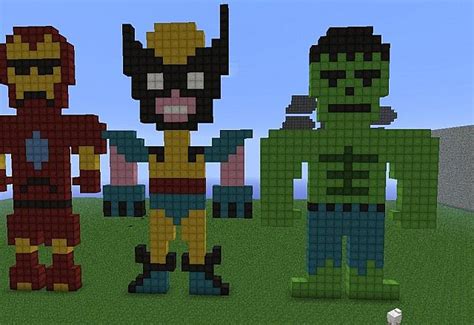 Marvel superhero Pixel art Minecraft Map