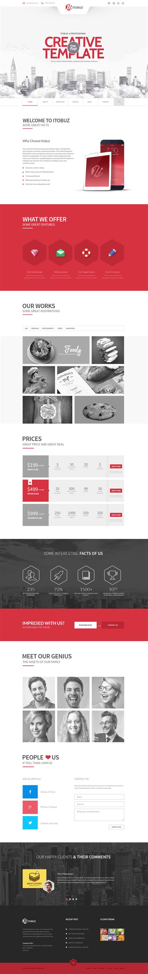 HTML5 One Page Website Templates with UI/UX Experience | Design | Graphic Design Junction