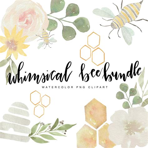 Whimsical Bee Hive Watercolor Clipart Bundle Bees Hive - Etsy