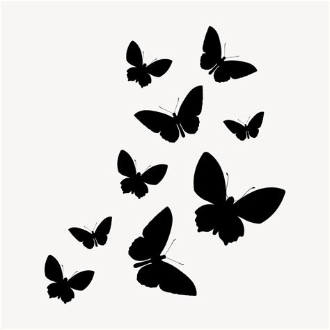 Butterflies silhouette clipart, flat insect | Premium Vector - rawpixel