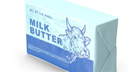 Wrapped Unsalted Cow Milk Butter, 3D - Envato Elements