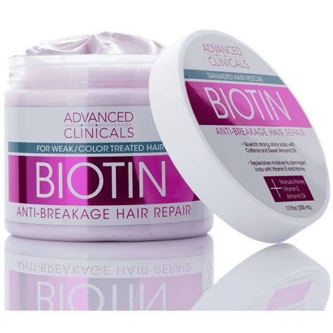 Advanced Clinicals Biotin Anti Breakage Hair Mask. Conditioner Mask for Weak and Color Treated ...