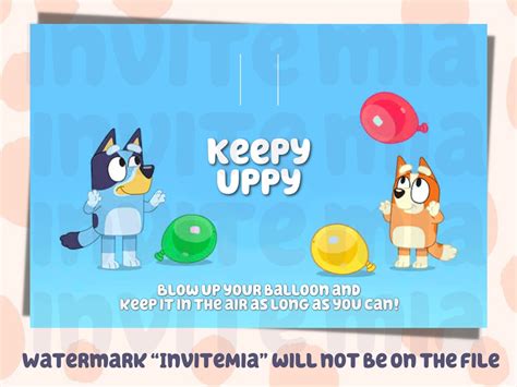 Keepy Uppy Bluey Party Game Favor Card Printable Kids Party - Etsy Hong Kong