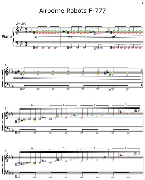 Airborne Robots F-777 - Sheet music for Piano