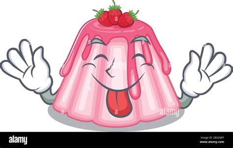 Funny strawberry jelly mascot design with Tongue out Stock Vector Image & Art - Alamy