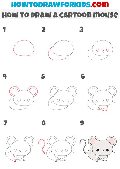 How to Draw a Cartoon Mouse - Easy Drawing Tutorial For Kids