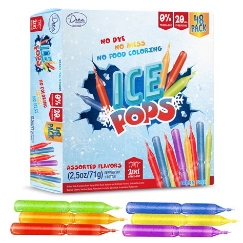 Dean Products 48 Pack Fruit Flavor Ice Popsicles for Kids - Bulk India ...