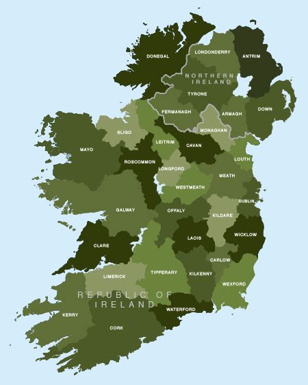 Map of Irish counties - royalty free editable vector map - Maproom