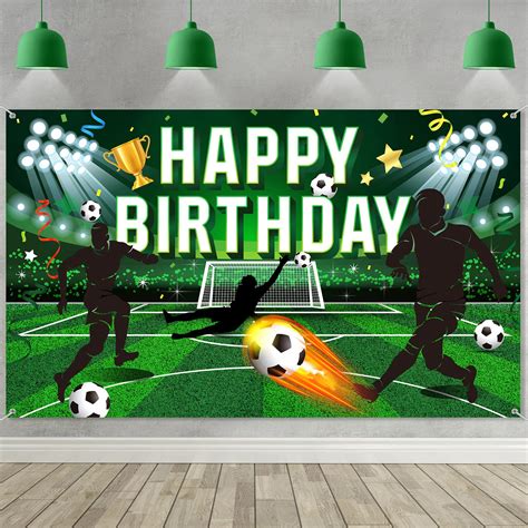 Buy Soccer Birthday Party Decoration, Football Field Backdrop Soccer ...