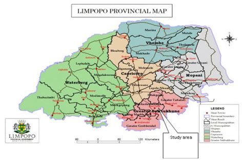 Geographic location of the greater Sekhukhune and Capricorn districts... | Download Scientific ...