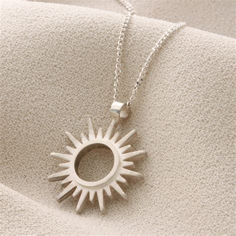 Sterling Silver Sun Necklace By Soremi Jewellery