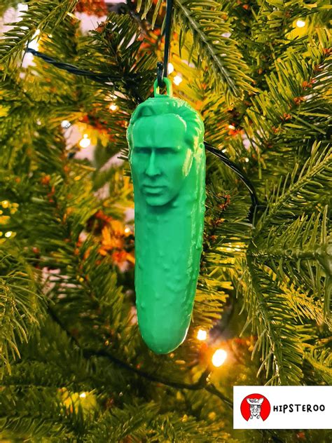 Pickle Nicolas Cage Hanging Christmas Tree Decoration Picolas Cage Pickle Meme Christmas ...