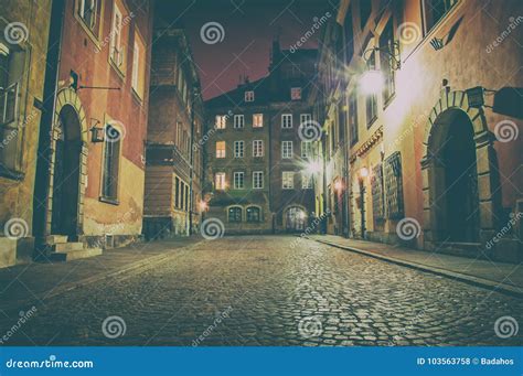 Old Town at night. stock photo. Image of building, dusk - 103563758