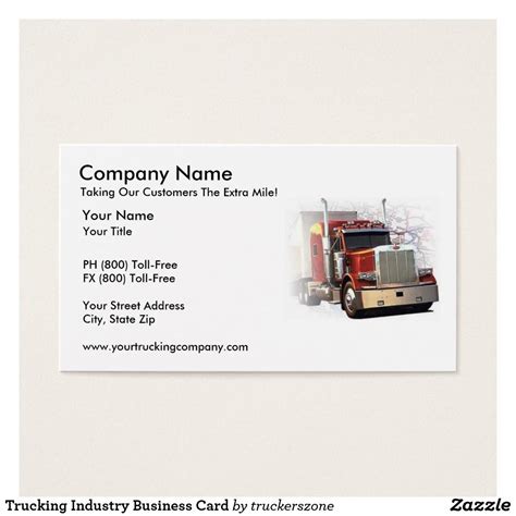 Trucking Industry Business Card | Zazzle | Business cards, Customizable business cards, Business ...