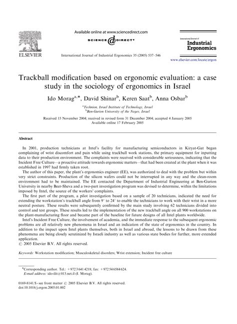 (PDF) Trackball modification based on ergonomic evaluation: A case ...