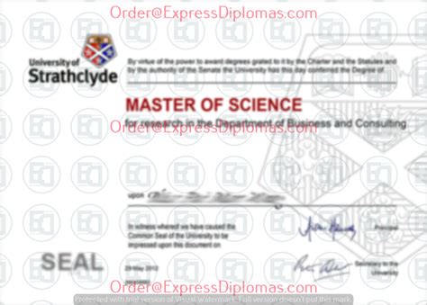 University Strathclyde Degree Diploma Certificate - Express Diplomas