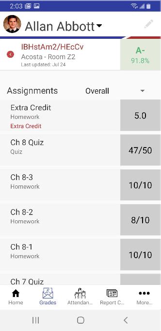 Aeries Mobile Portal App Features - Grades : Aeries Software