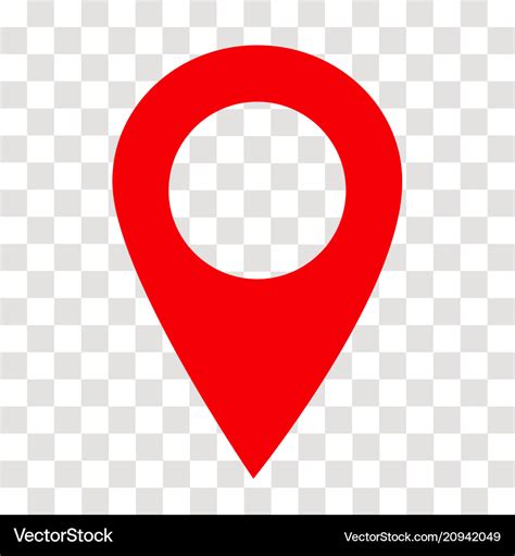 Location pin icon on transparent Royalty Free Vector Image