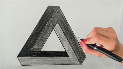 How To Draw An Impossible 3d Triangle ! Optical Illusion Drawing ! 3d Trick Art On Paper - YouTube