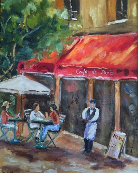 Cafe de Paris Painting | Painting, Canvas art, Paris painting