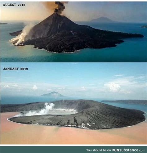 Mount Krakatoa after the eruption - FunSubstance