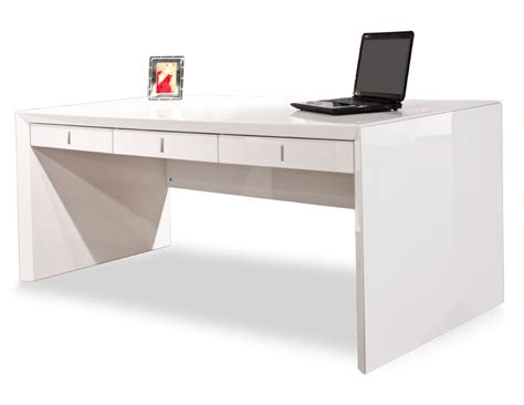 Bellini White Lacquer Desk Star Modern Furniture