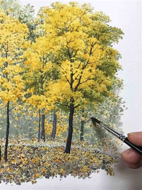 How To Paint Autumn Trees with Watercolor - Art for Sharing