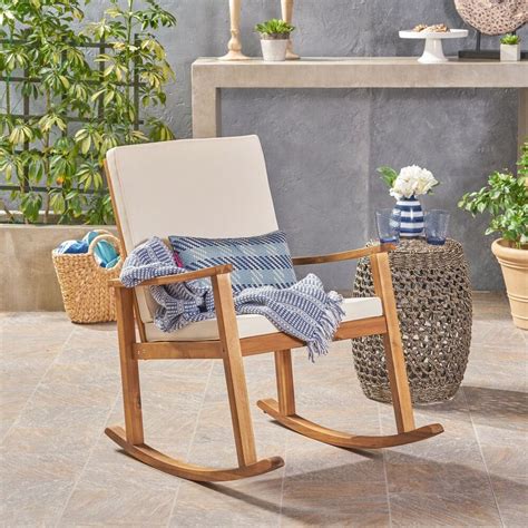 20 Best Collection of Traditional Indoor Acacia Wood Rocking Chairs with Cushions