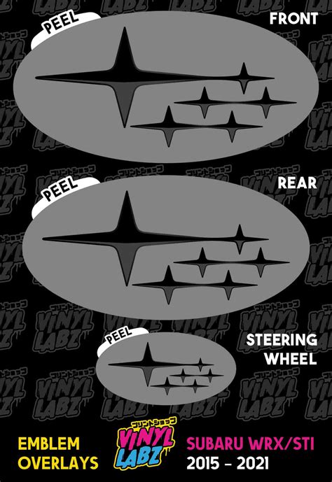 Subaru Vinyl Emblem Overlay (Grey and Black) | 2015-2021 Subaru WRX/ST – Vinyl Labz