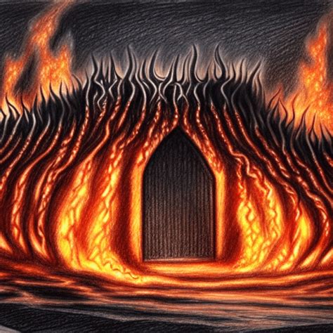 A Gates to Hell Drawing · Creative Fabrica