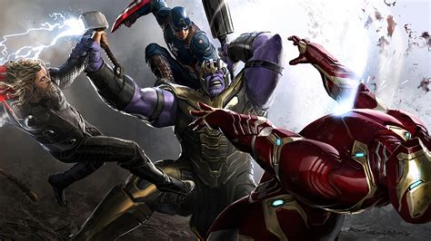 Avengers Endgame Iron Man Vs Thanos Wallpaper - canvas-link