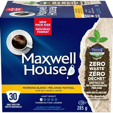 Maxwell House Morning Blend Coffee 100% Compostable K Cup Coffee Pods ...