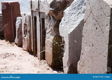 Puma Punku Stone Blocks - Bolivia Stock Photo - Image of corner ...