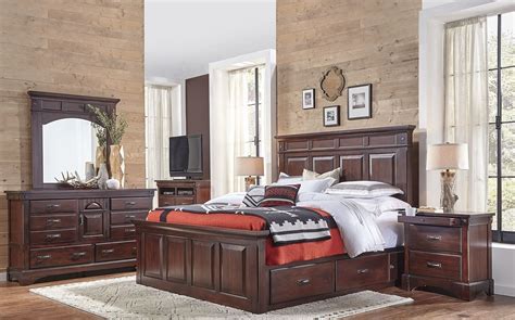 Kalispell Rustic Mahogany Storage Bedroom Set from A-America | Coleman Furniture