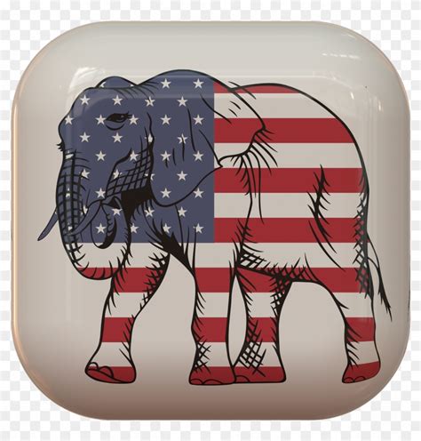 Button Symbol Elephant Usa Flag Png Image - Republican Party Clipart (#5311290) - PikPng