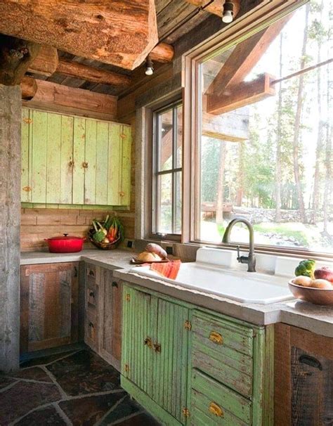 Rustic Vintage Kitchen Cabinets Inspiring Rustic Kitchen And Dining ...