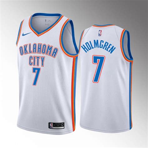 Men's Oklahoma City Thunder #7 Chet Holmgren 2022 Draft Blue Stitched ...