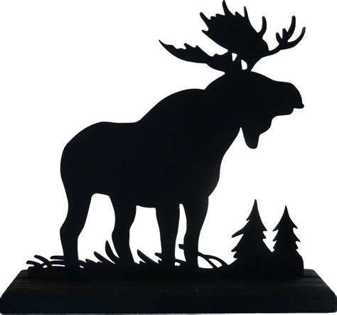 Moose silhouette, Animal stencil, Animal silhouette