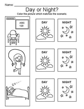 pinterest - the mailbox science kindergarten worksheets kindergarten worksheets | day and night ...