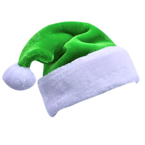 A Furry Green Christmas Hat, Hat Clipart, Plush, Soft PNG Transparent ...