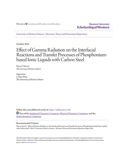 (PDF) Effect of Gamma Radiation on the Interfacial Reactions and Transfer Processes of ...