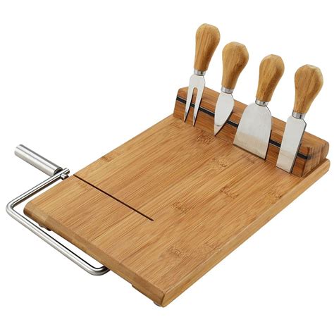 Stilton Bamboo Cheese Board Set with 4 Tools-CB14 - The Home Depot