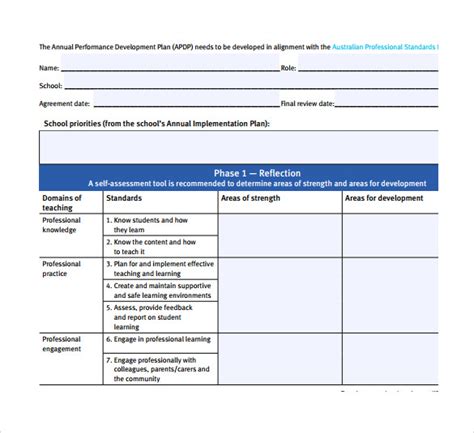 Performance Development Plan Template