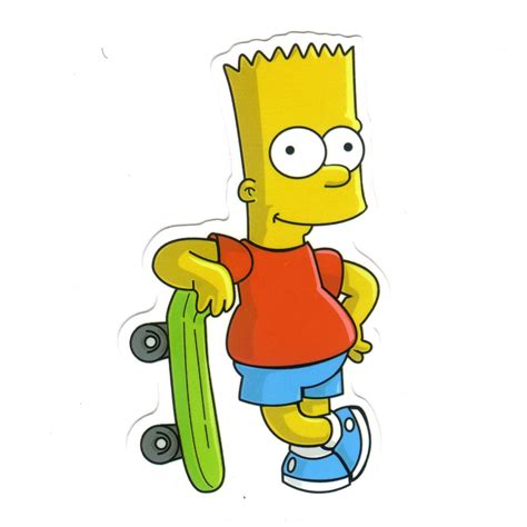 #1223 Bart Simpson Skateboarding 8x4.5 cm, decal sticker - DecalStar ...