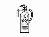 Fire Safety Coloring Page Featuring A Extinguisher  sketch template