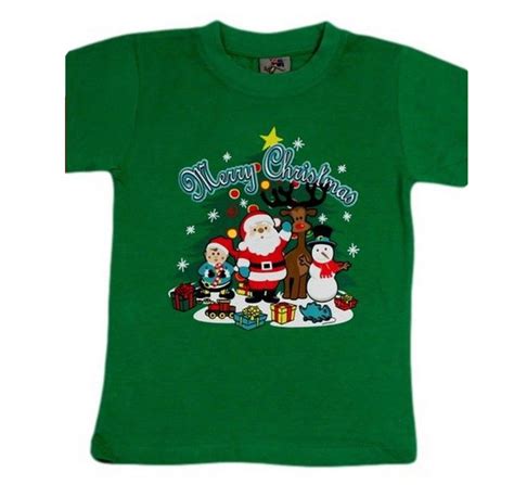 Kids Boys Girls Christmas Xmas T Shirt Tree 100% Cotton Red Green Size 0-16 NEW | eBay