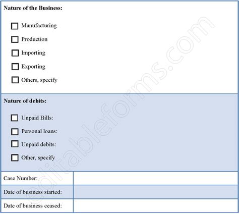 Bankruptcy Court Form | Editable PDF Forms