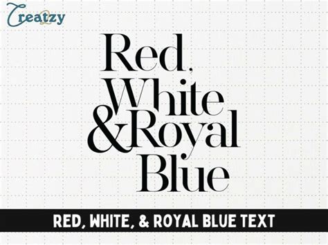 Red, White, & Royal Blue Text - Creatzy